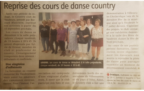Une séance de découverte de la Country!